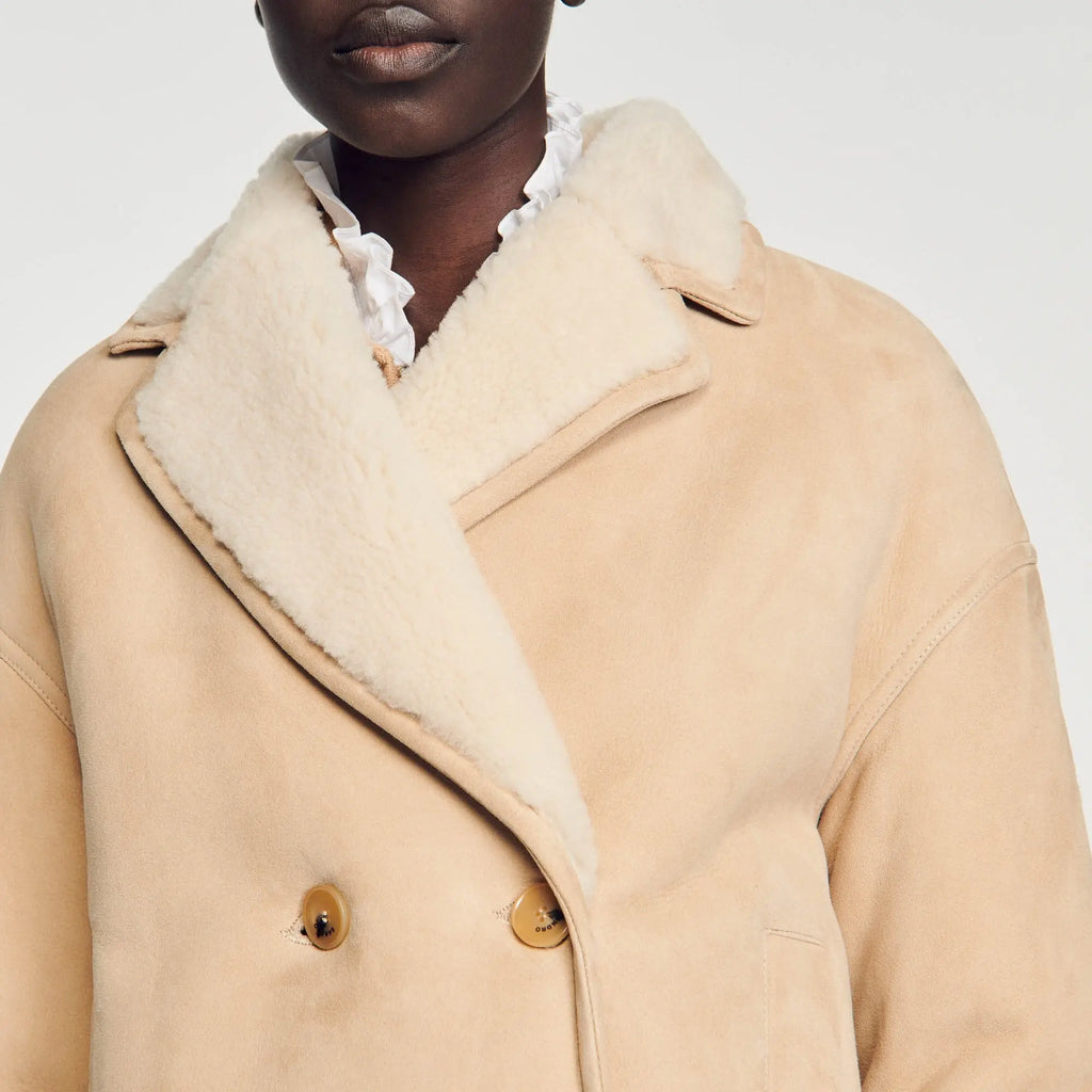 veste courte en peau lainé - CALVERO