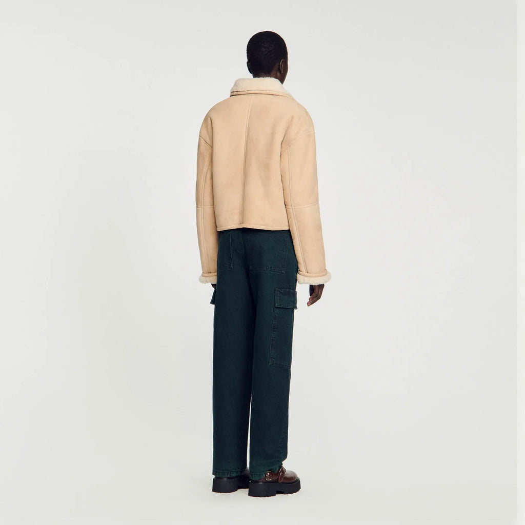veste courte en peau lainé - CALVERO