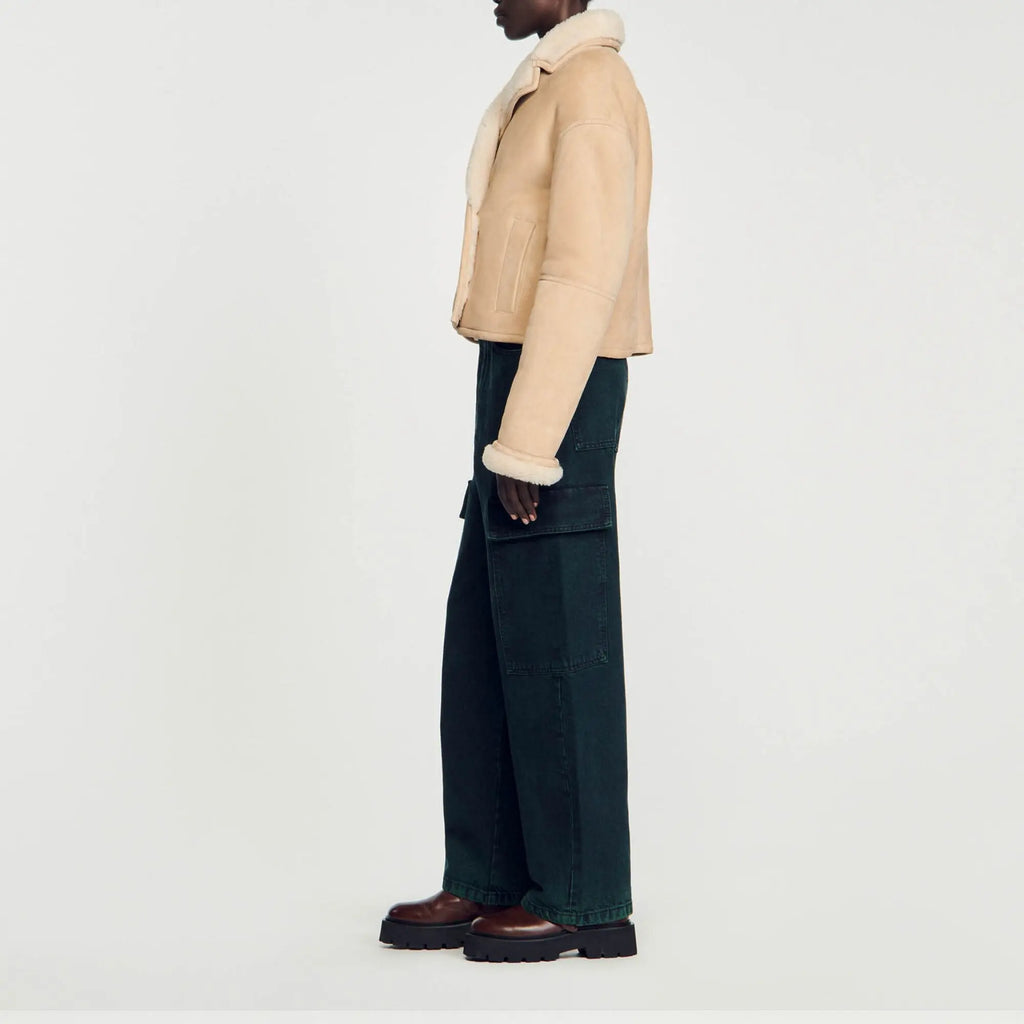 veste courte en peau lainé - CALVERO