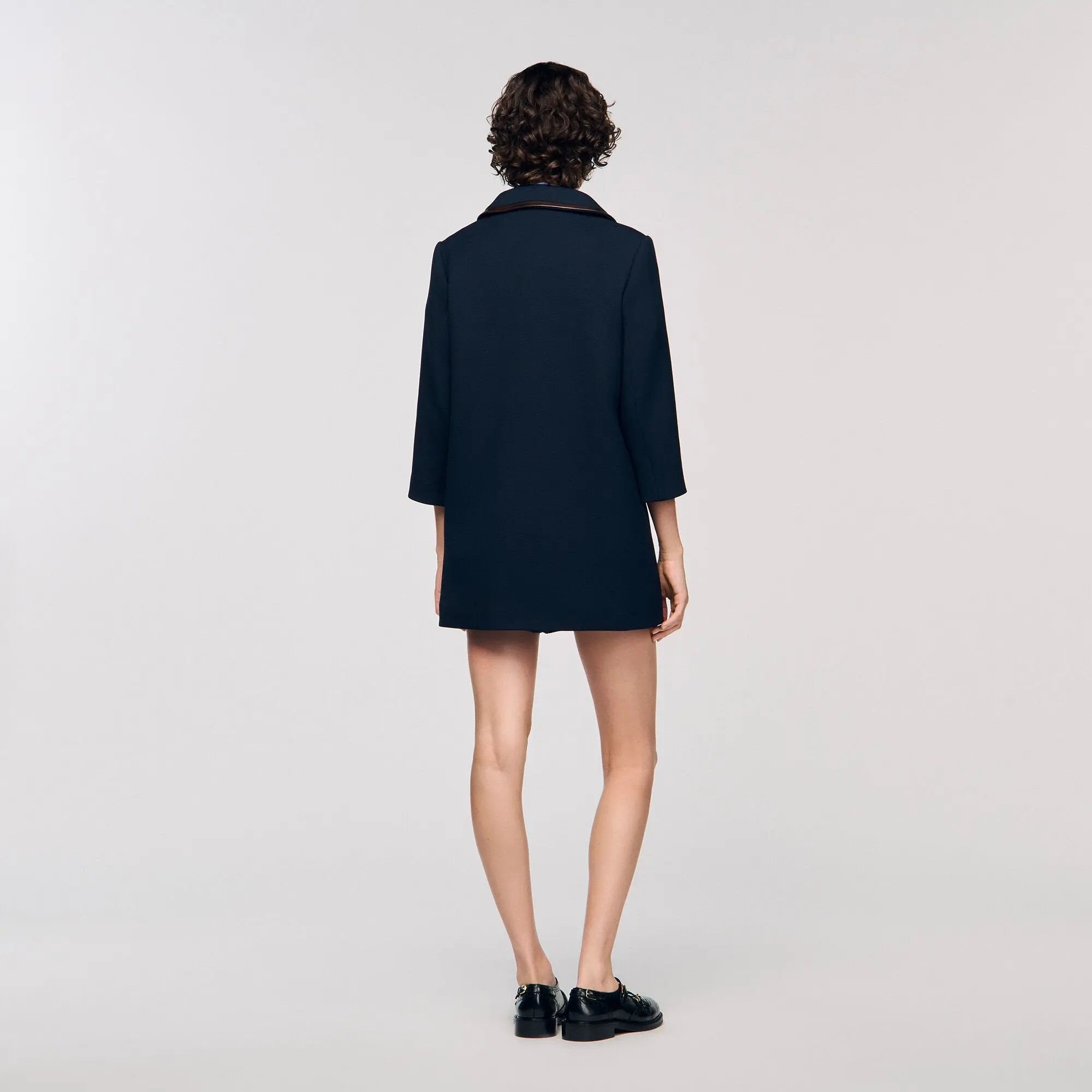 Manteau à garniture en cuir - CALVERO