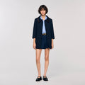 Manteau à garniture en cuir - CALVERO