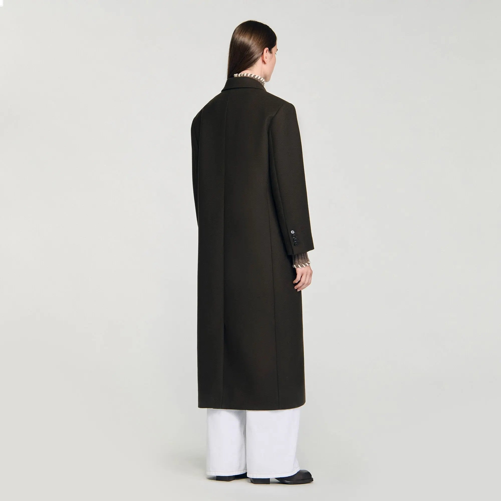 Manteau long à col en velours - CALVERO