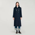Manteau long à col en velours - CALVERO