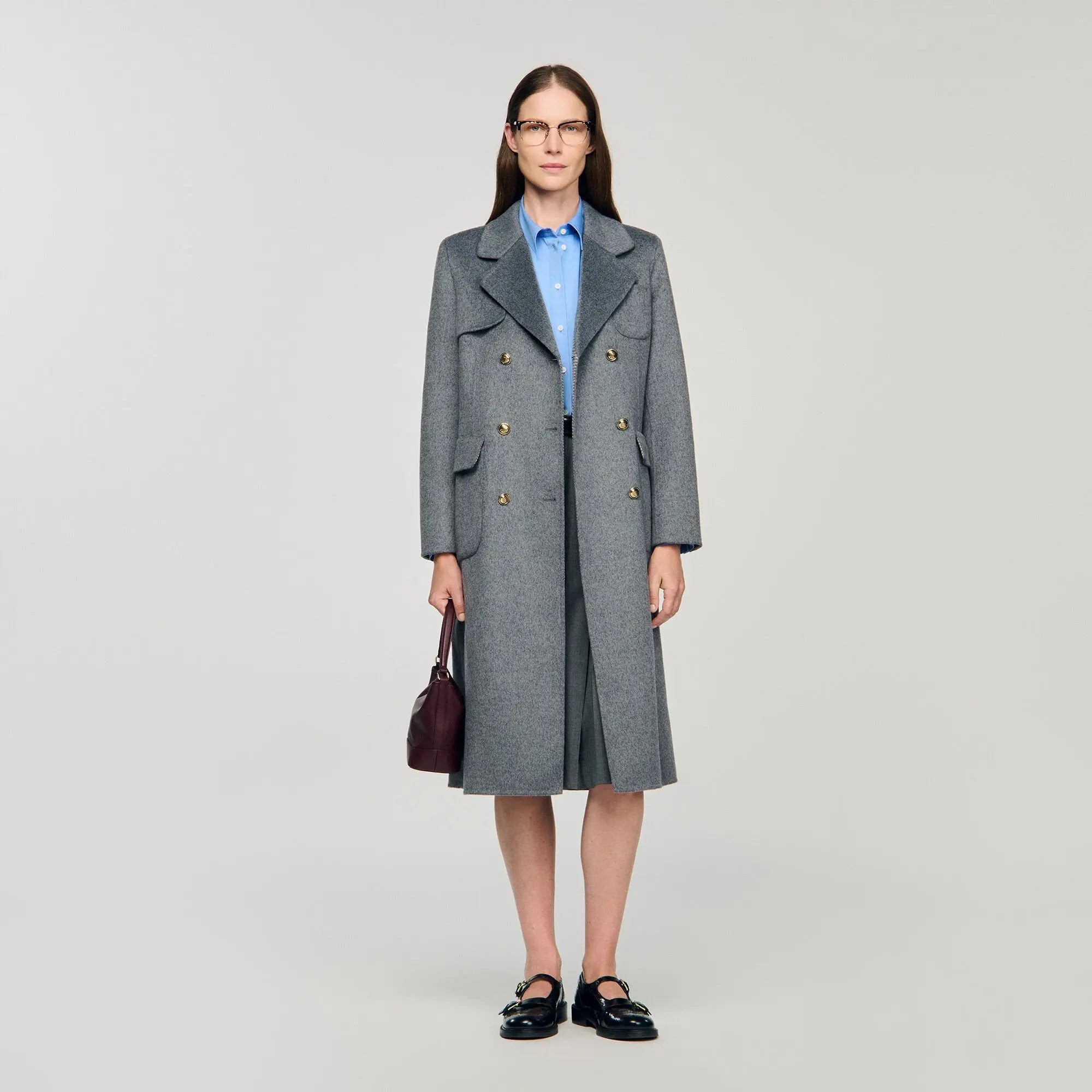 Manteau à carreaux double face - CALVERO