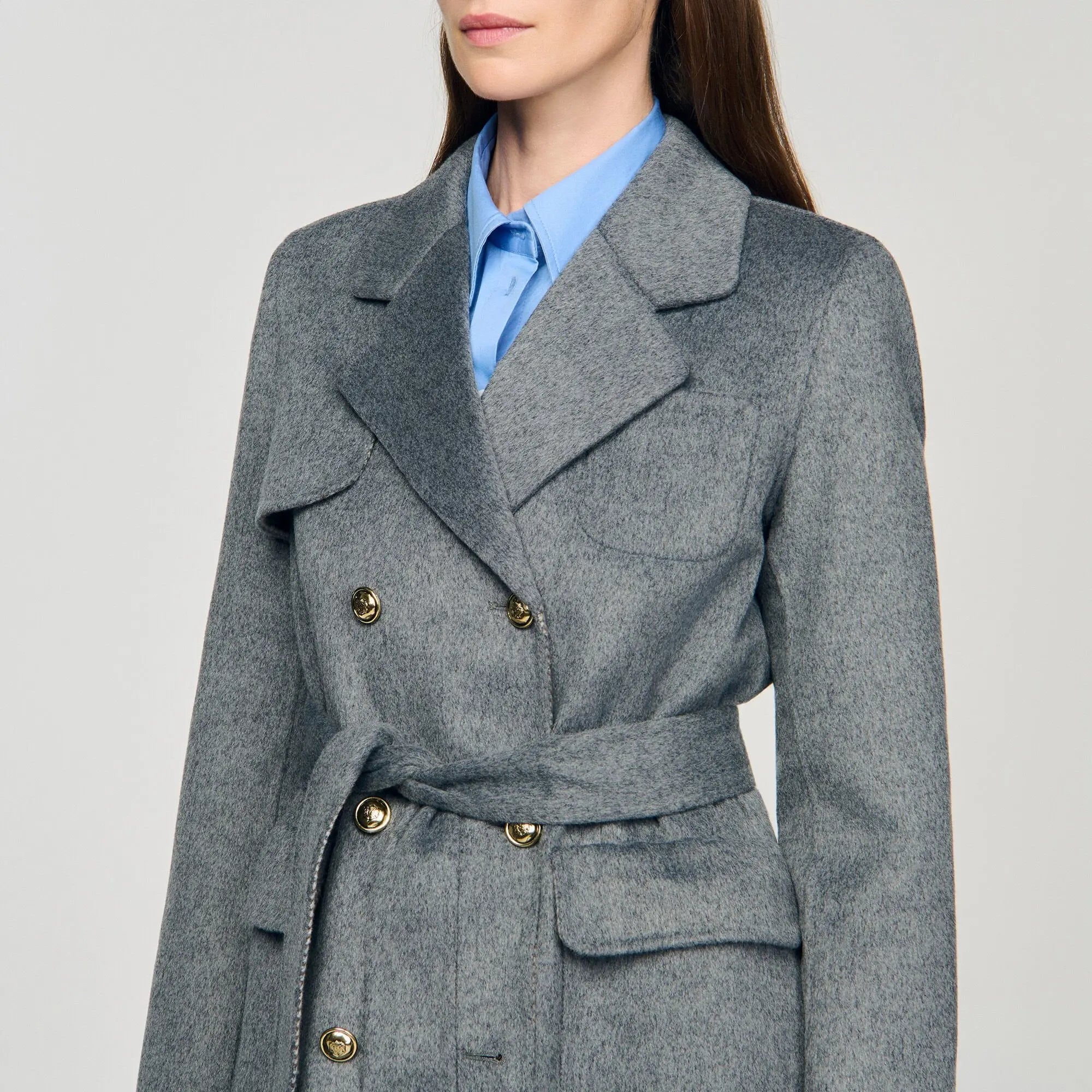 Manteau à carreaux double face - CALVERO