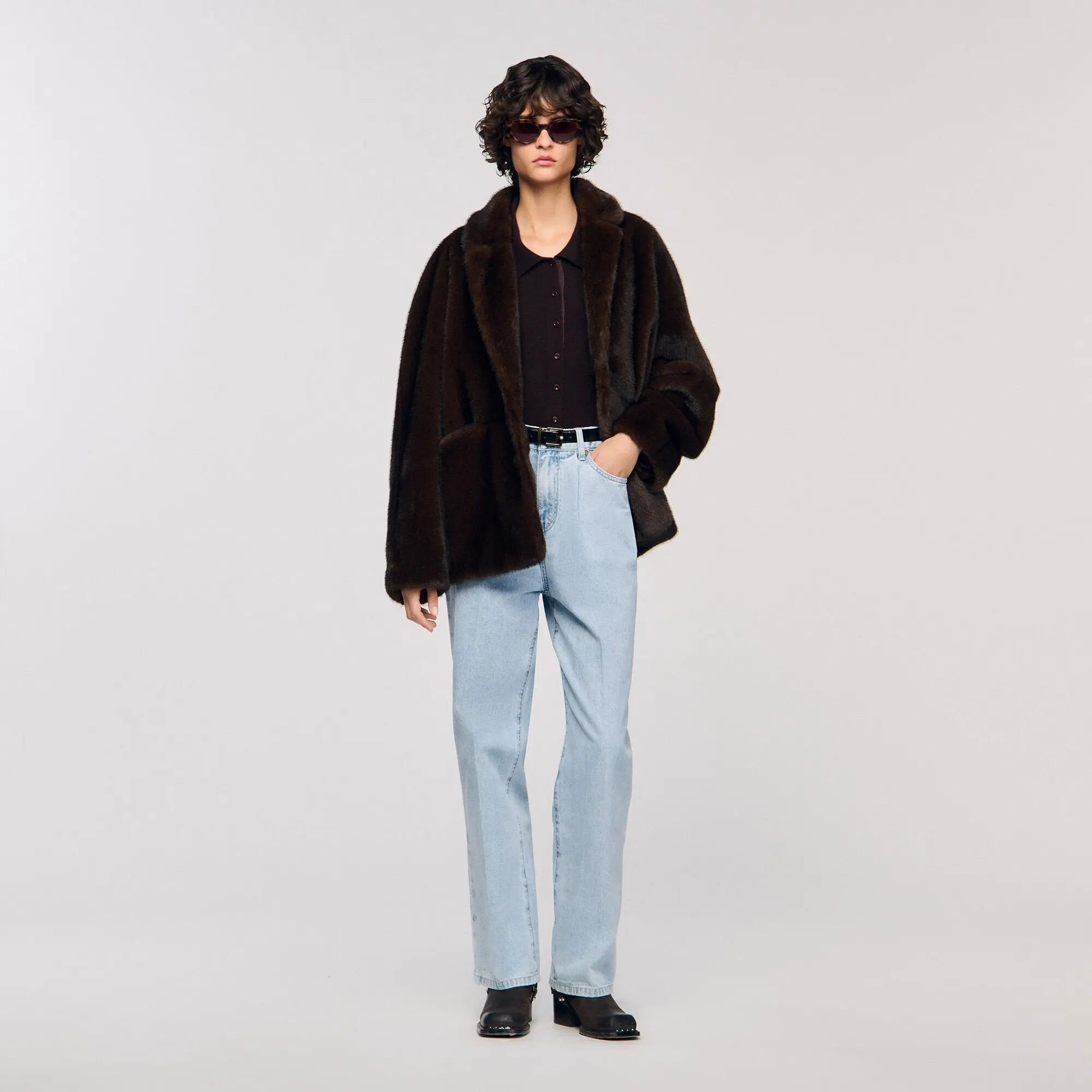 Manteau veste en fausse fourrure - CALVERO