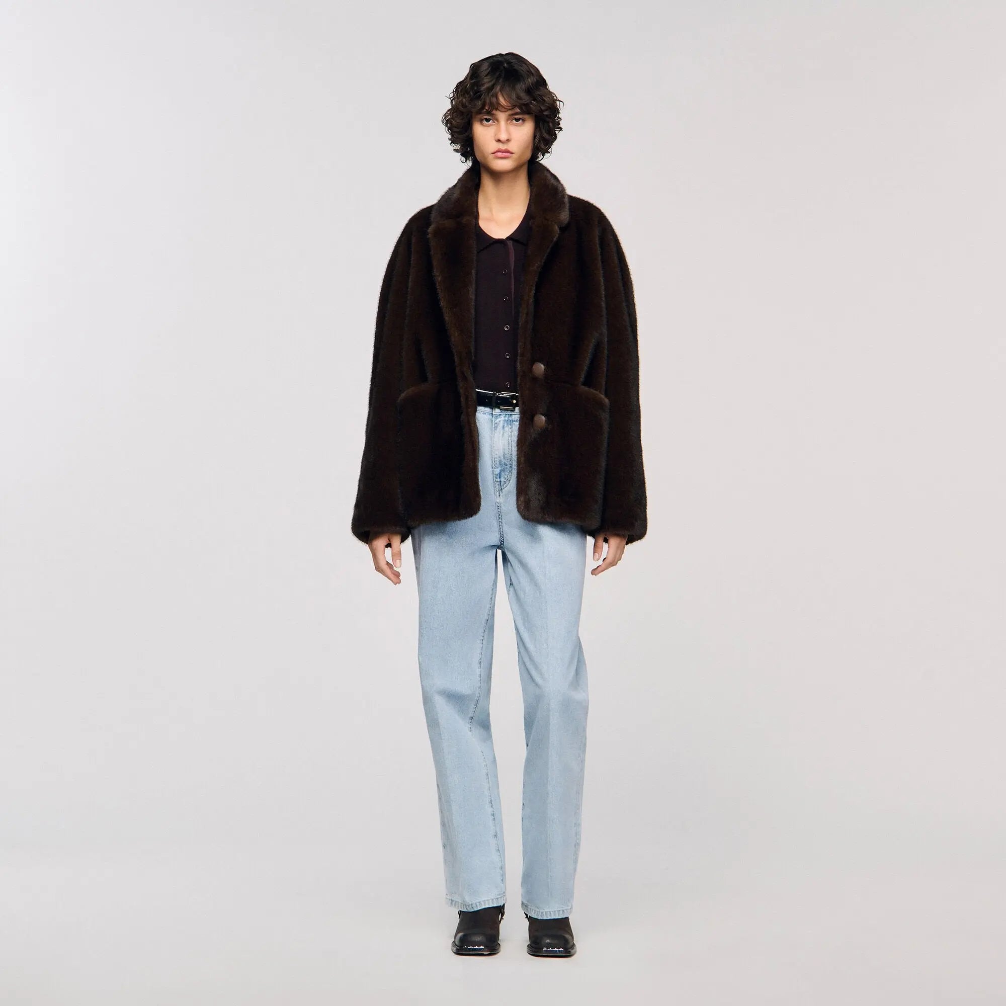 Manteau veste en fausse fourrure - CALVERO