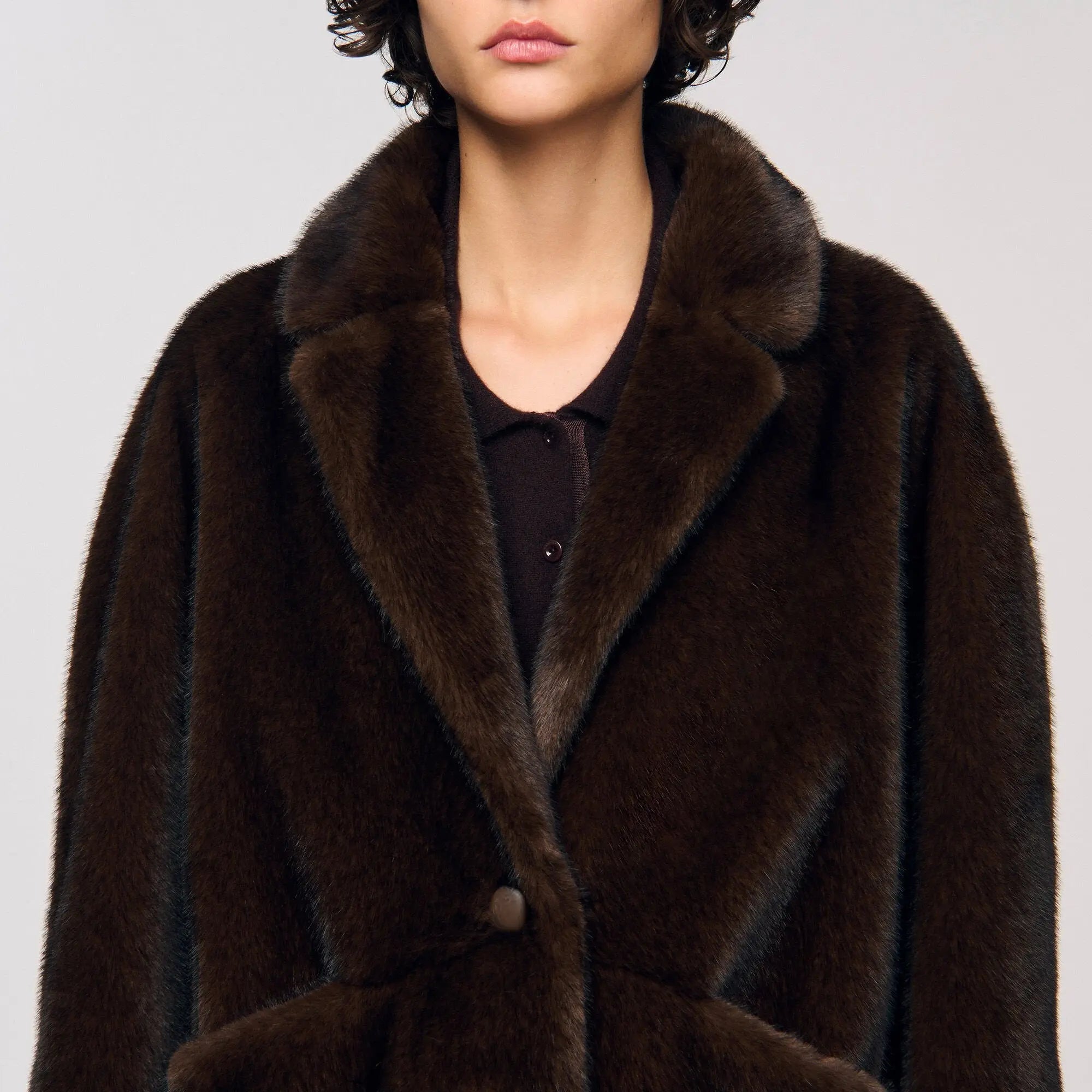 Manteau veste en fausse fourrure - CALVERO