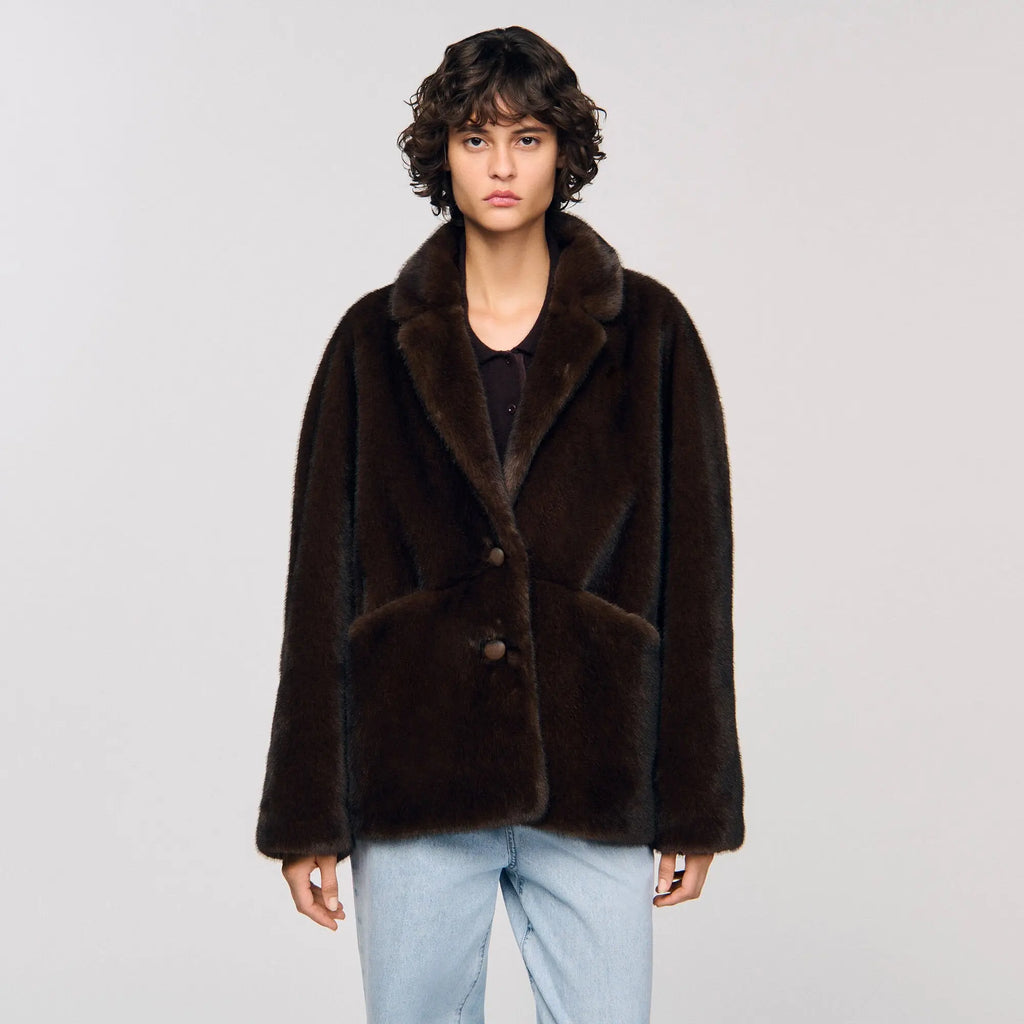 Manteau veste en fausse fourrure - CALVERO