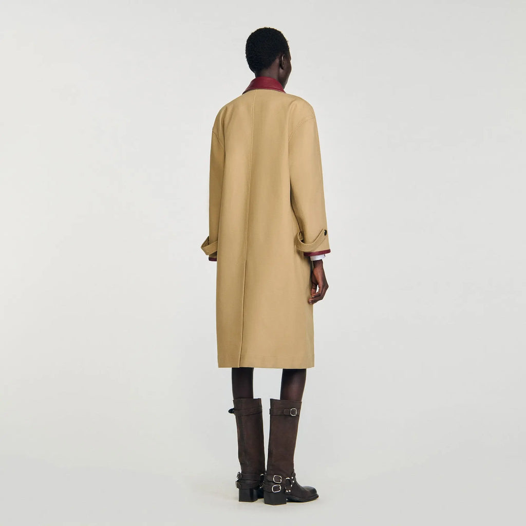 Trench-coat à col en cuir - CALVERO