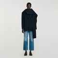 Manteau en laine à écharpe intégréem - CALVERO