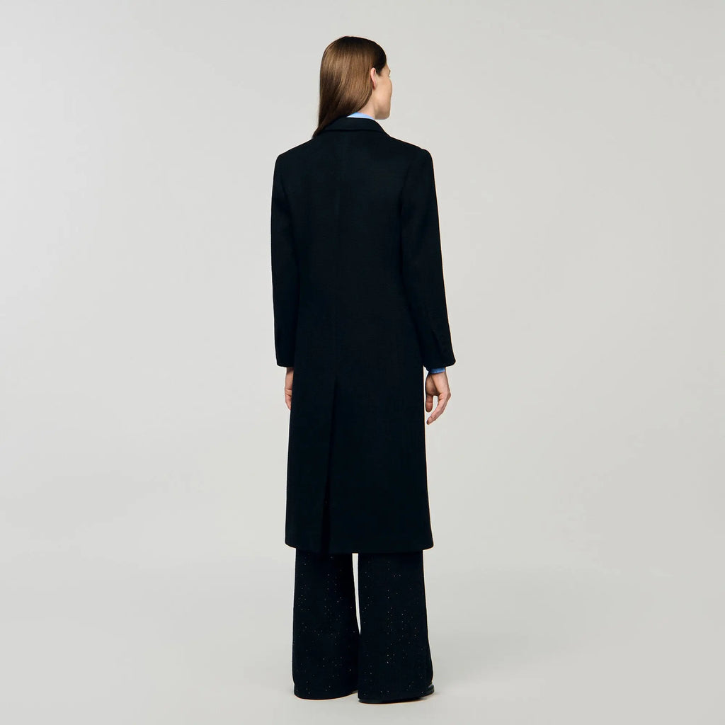 Manteau long à revers satiné - CALVERO