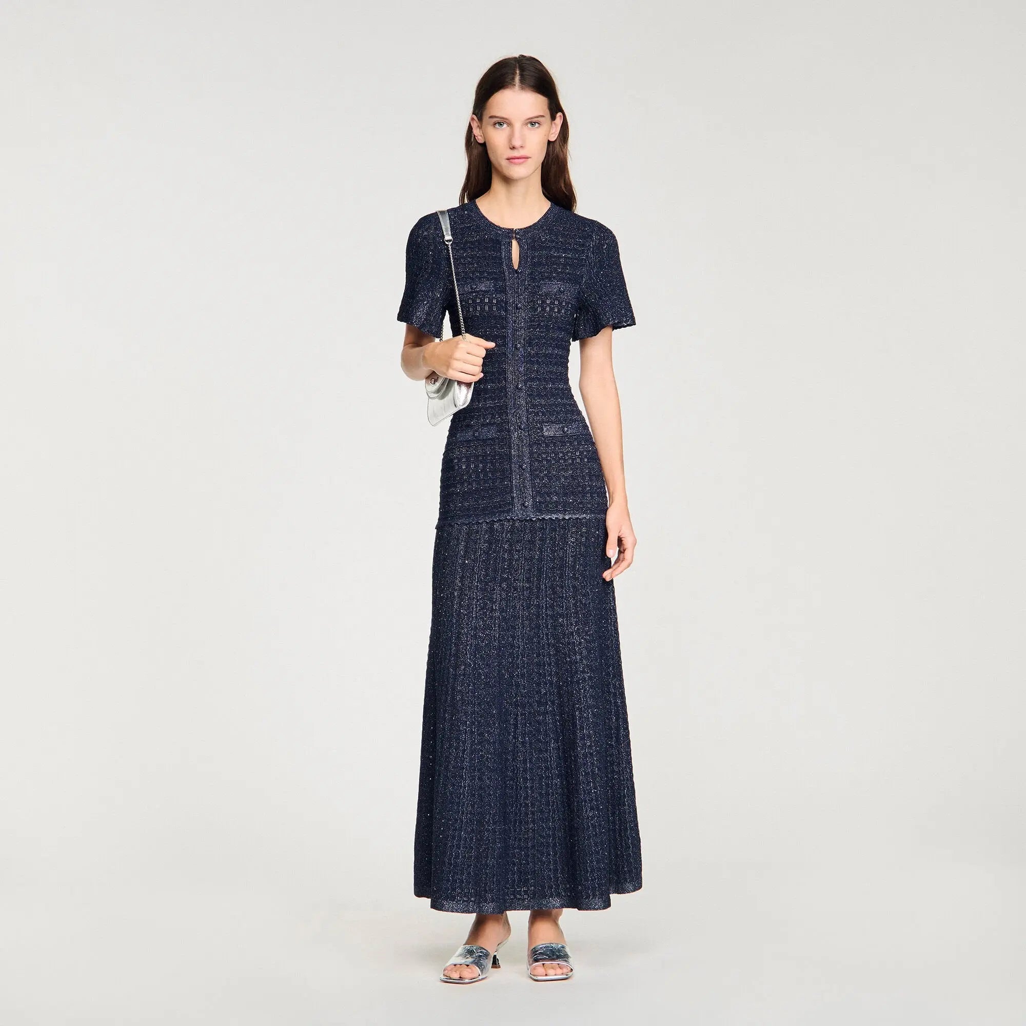 Robe longue en maille strass - CALVERO