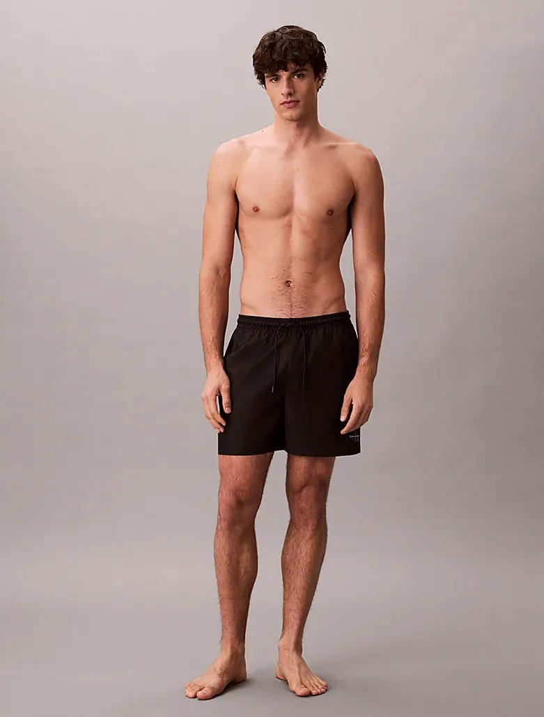 Short de bain mi-long avec cordon de serrage - CK Monogram - CALVERO