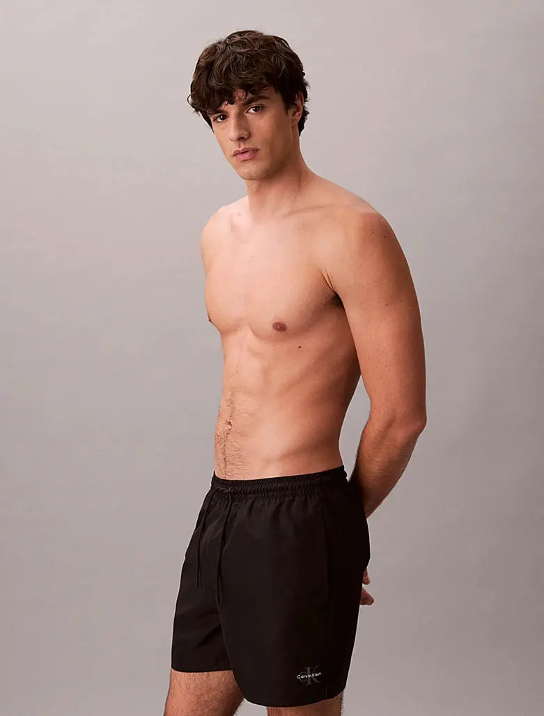 Short de bain mi-long avec cordon de serrage - CK Monogram - CALVERO