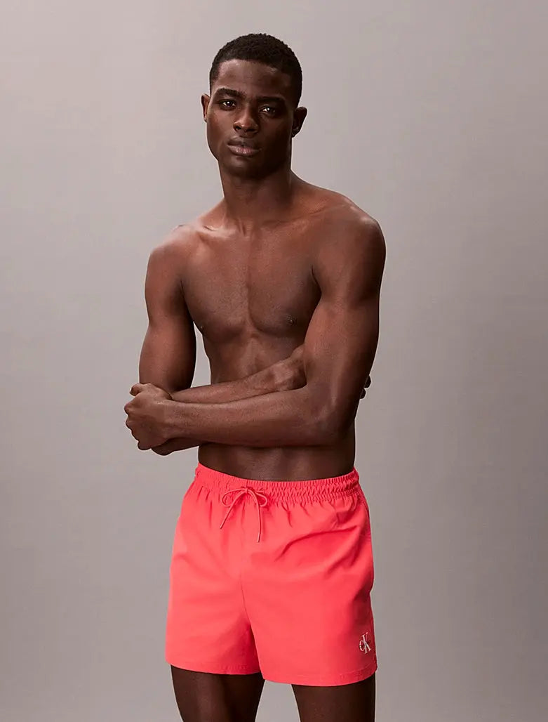 Short de bain mi-long avec cordon de serrage - CK Monogram - CALVERO