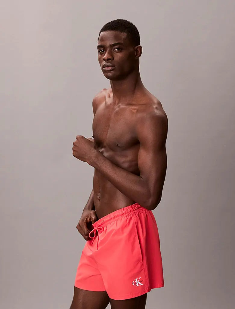 Short de bain mi-long avec cordon de serrage - CK Monogram - CALVERO