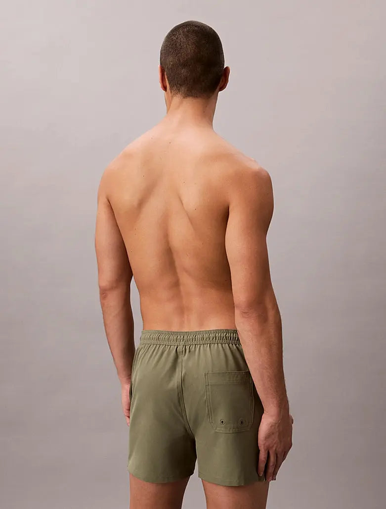 Short de bain court avec cordon de serrage - Logo Tape - CALVERO