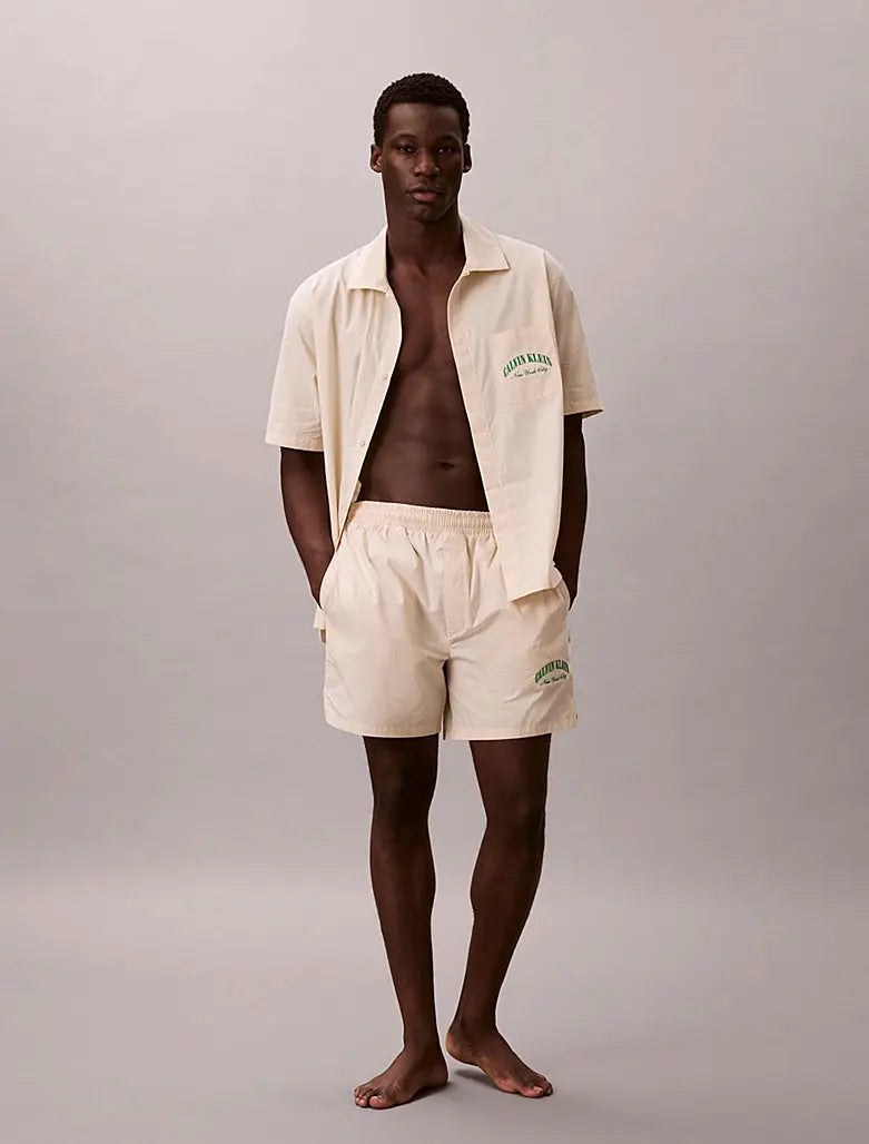 Short de pyjama en coton avec logo blason - CALVERO