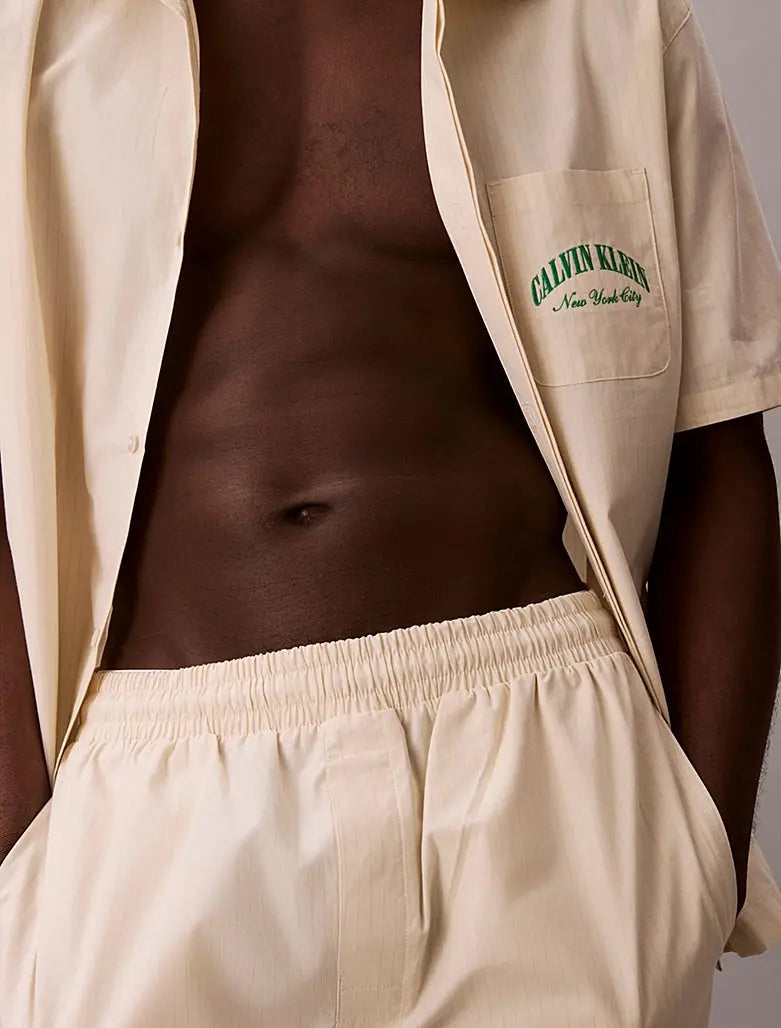 Short de pyjama en coton avec logo blason - CALVERO