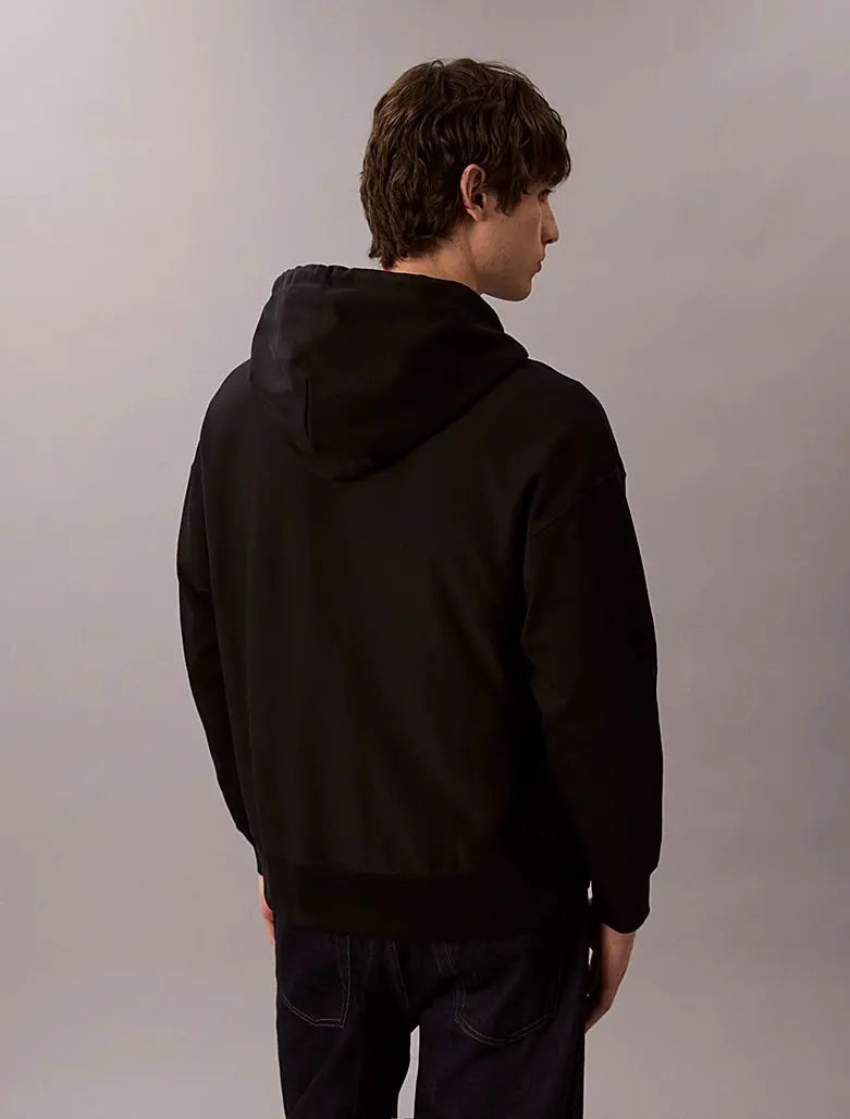 Sweat-shirt à capuche relaxed zippé avec monogramme Calvin Klein