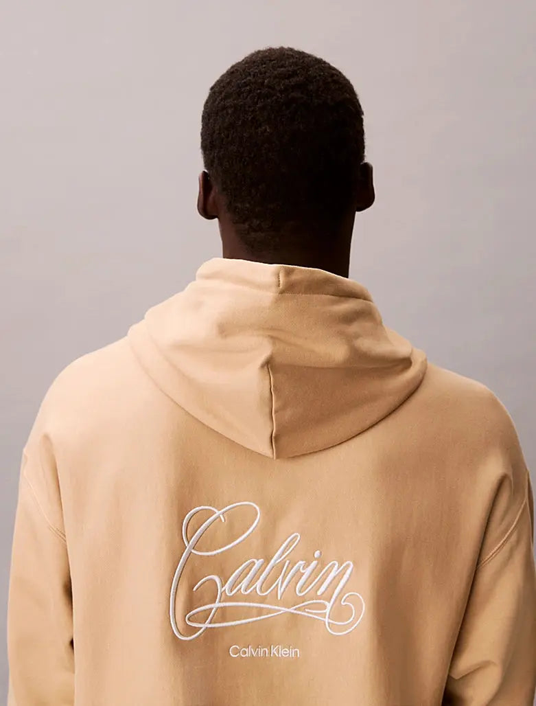 Sweat à capuche en polaire avec logo graphique Calvin Klein