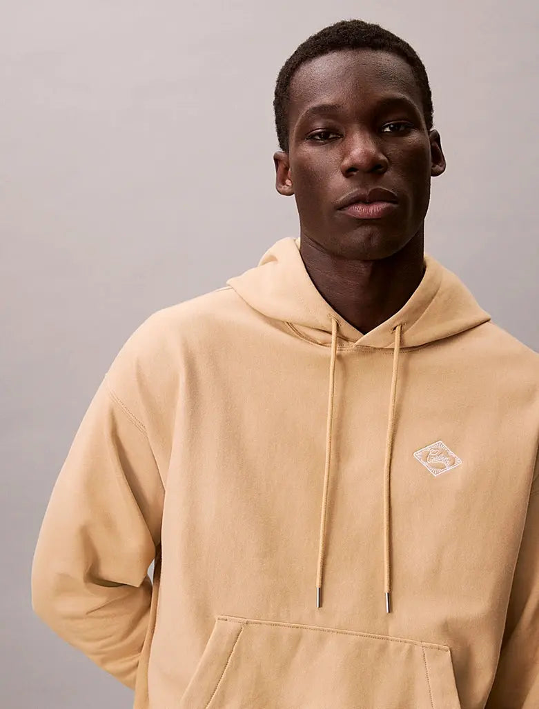 Sweat à capuche en polaire avec logo graphique Calvin Klein
