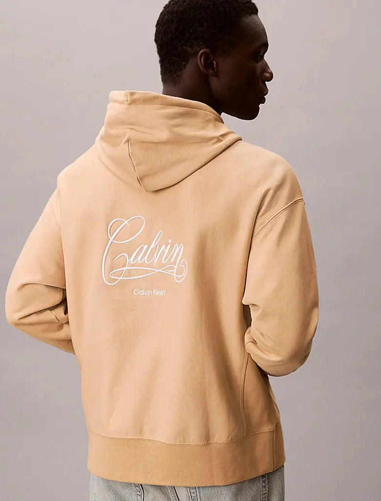 Sweat à capuche en polaire avec logo graphique Calvin Klein