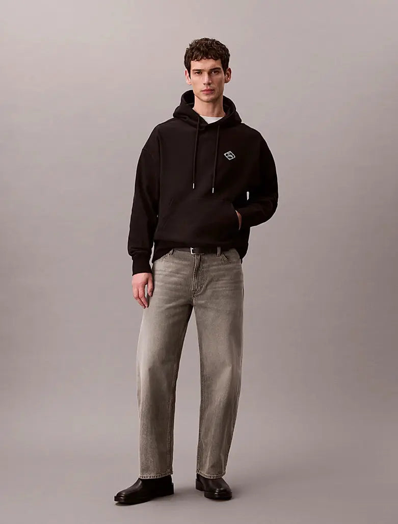 Sweat à capuche en polaire avec logo graphique Calvin Klein
