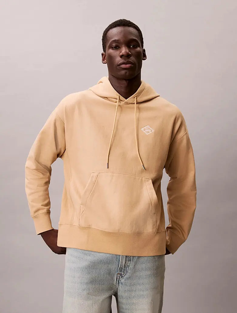 Sweat à capuche en polaire avec logo graphique Calvin Klein