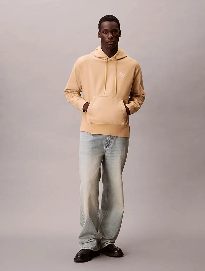 Sweat à capuche en polaire avec logo graphique Calvin Klein