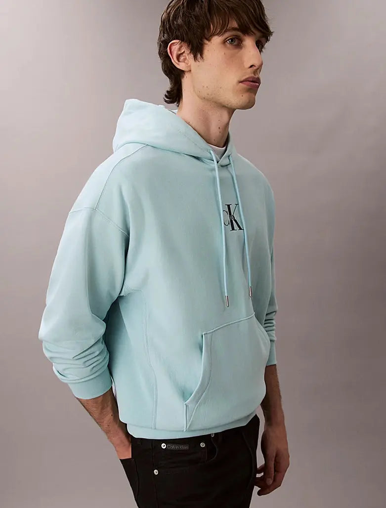 Sweat à capuche en polaire haut de gamme avec logo monogramme Calvin Klein