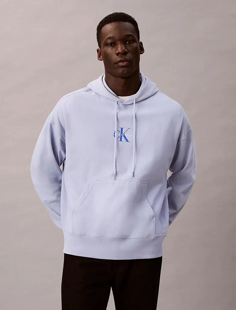 Sweat à capuche en polaire haut de gamme avec logo monogramme Calvin Klein
