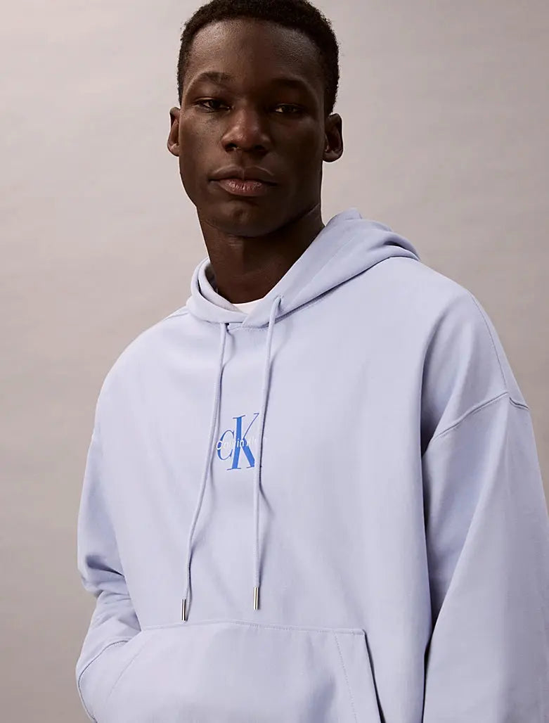Sweat à capuche en polaire haut de gamme avec logo monogramme Calvin Klein