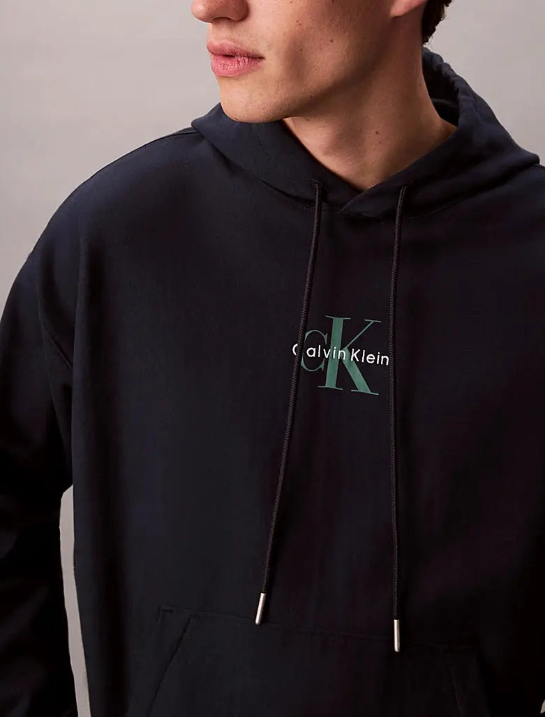 Sweat à capuche en polaire haut de gamme avec logo monogramme Calvin Klein