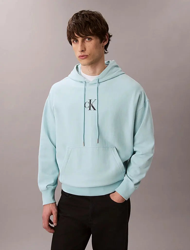 Sweat à capuche en polaire haut de gamme avec logo monogramme Calvin Klein