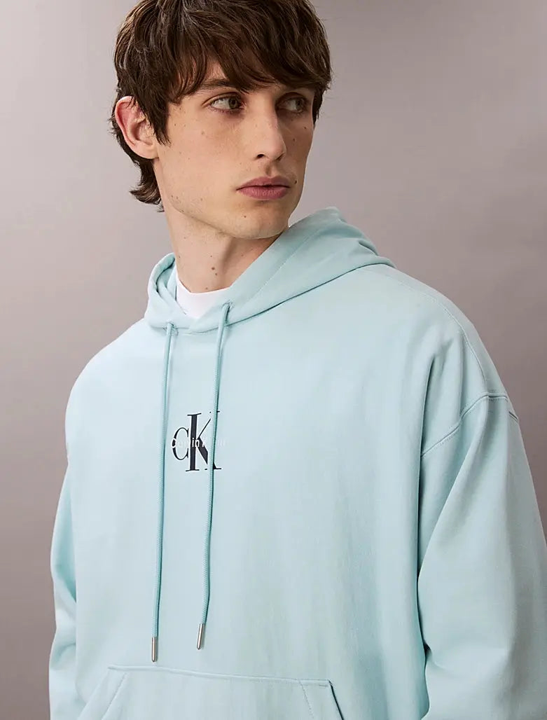 Sweat à capuche en polaire haut de gamme avec logo monogramme Calvin Klein