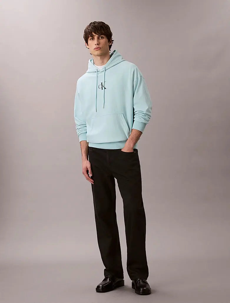 Sweat à capuche en polaire haut de gamme avec logo monogramme Calvin Klein