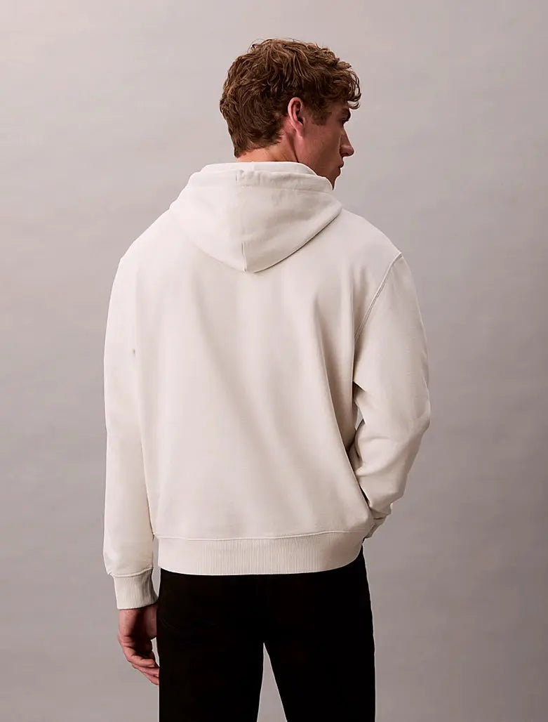 Sweat à capuche en tissu éponge de coton avec monogramme - CALVERO