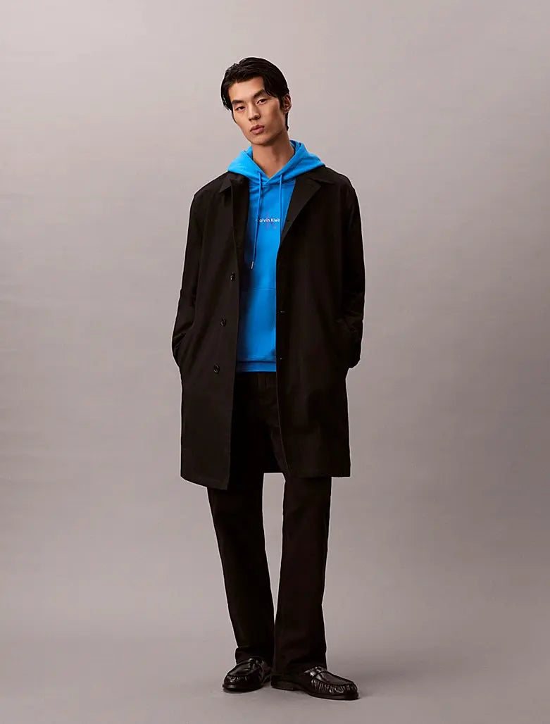 Sweat à capuche en tissu éponge de coton avec monogramme - CALVERO