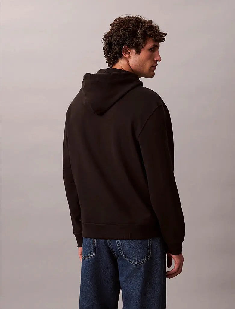 Sweat à capuche en tissu éponge de coton avec monogramme Calvin Klein