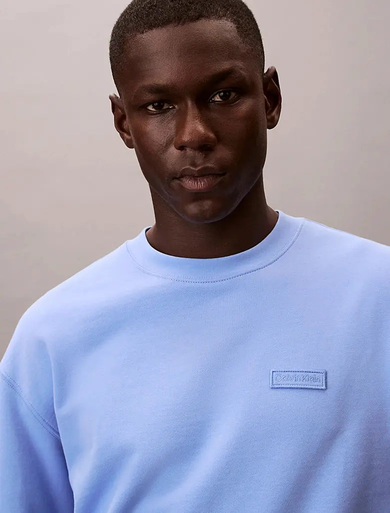 Sweat en tissu éponge de coton avec insigne Calvin Klein