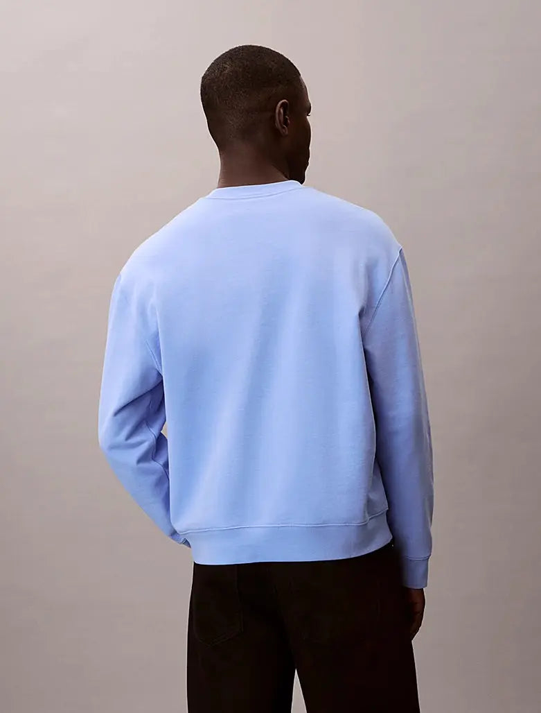 Sweat en tissu éponge de coton avec insigne Calvin Klein
