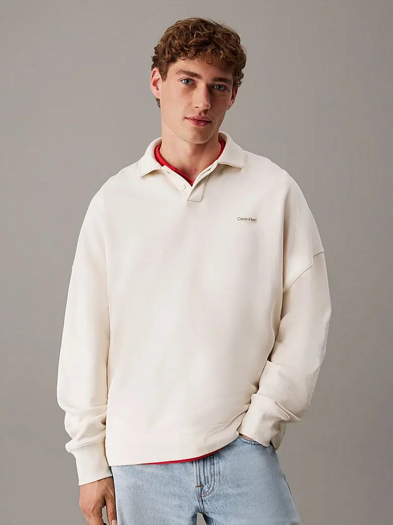 Sweat polo en tissu éponge de coton - CALVERO