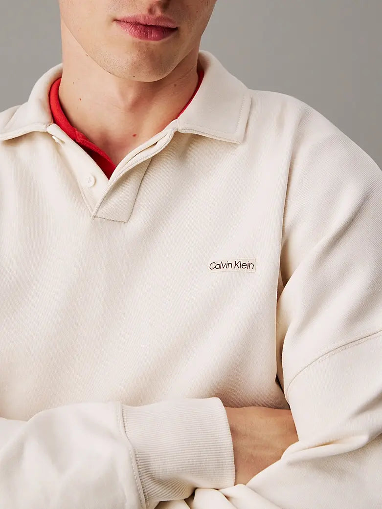 Sweat polo en tissu éponge de coton - CALVERO
