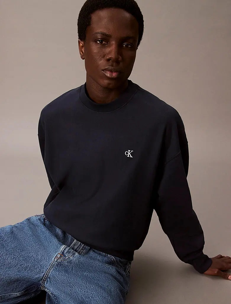 Sweat relaxed en tissu éponge de coton Calvin Klein
