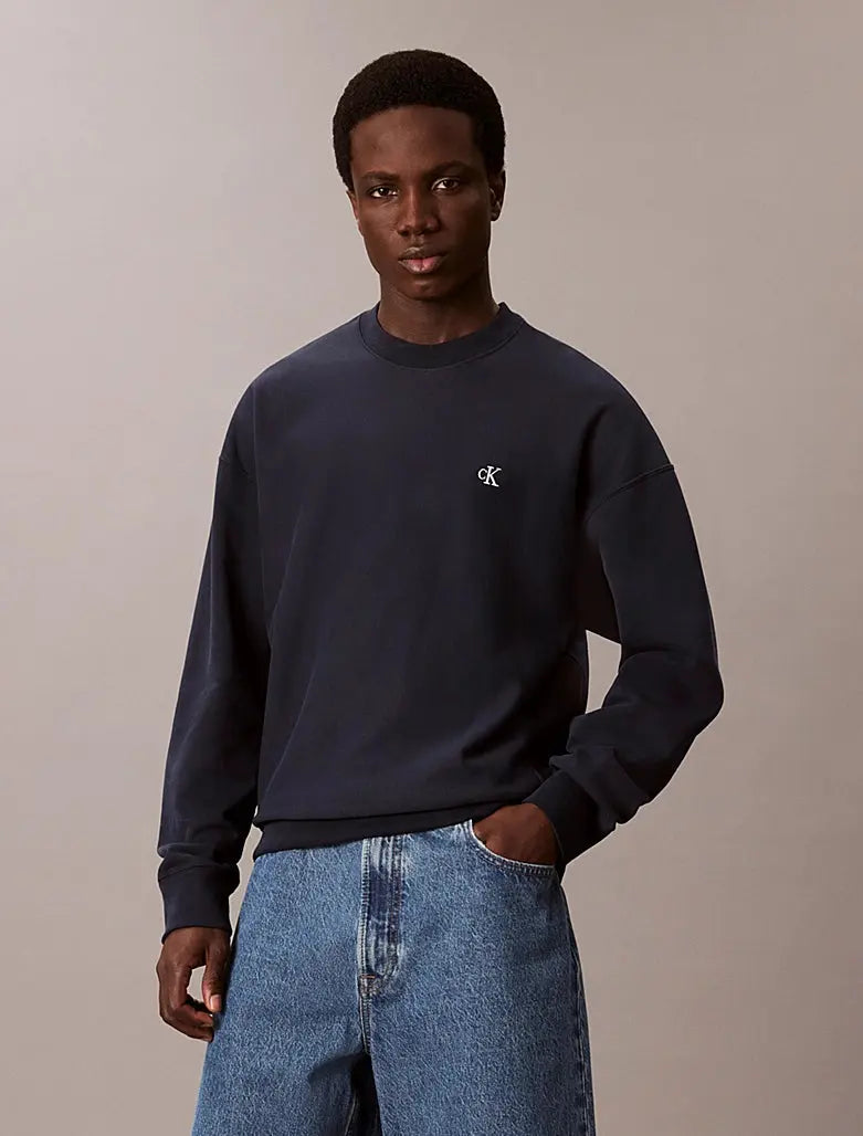 Sweat relaxed en tissu éponge de coton Calvin Klein