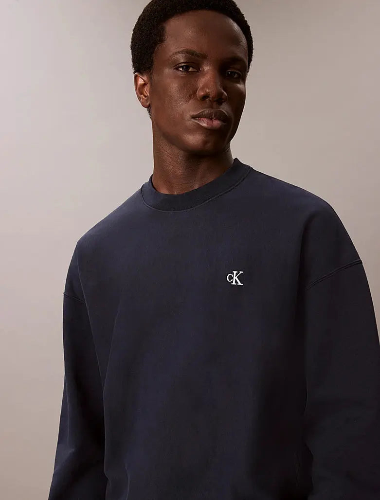 Sweat relaxed en tissu éponge de coton Calvin Klein