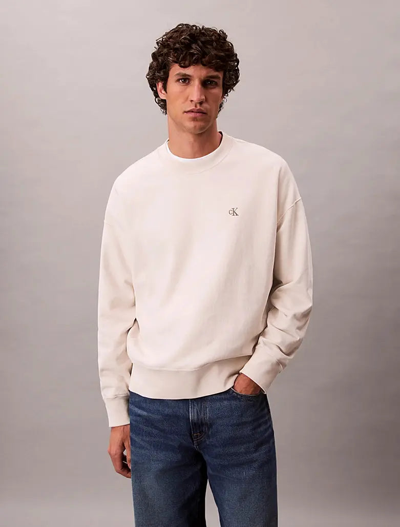 Sweat relaxed en tissu éponge de coton Calvin Klein