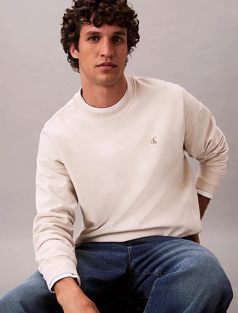 Sweat relaxed en tissu éponge de coton Calvin Klein